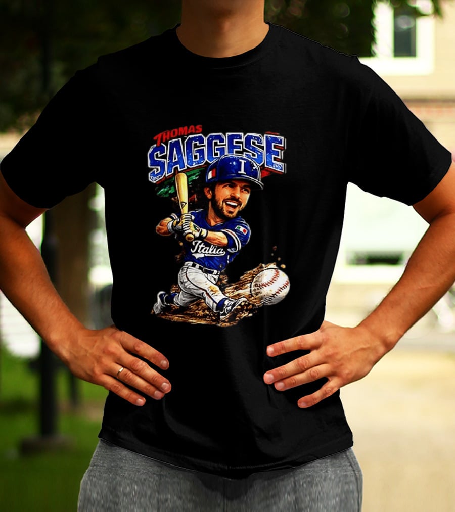Thomas Saggese Italy Italia Baseball Classic Caricature T-Shirt