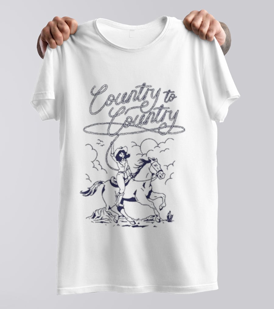 Country To Country 2026 Tour Rodeo Rider Horse Cowboy Adventure T-Shirt