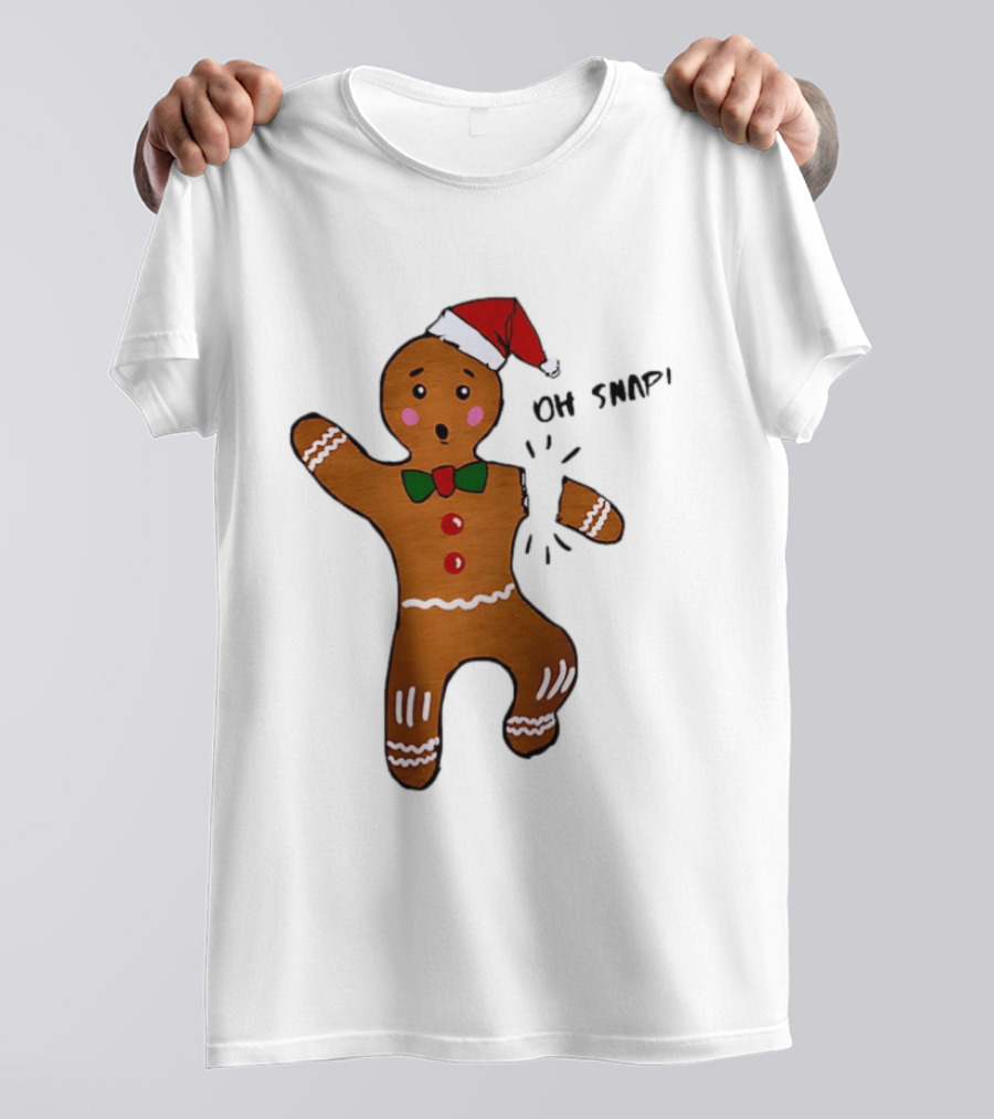 Gingerbread Man Oh Snap Broken Arm Christmas Humor T-Shirt