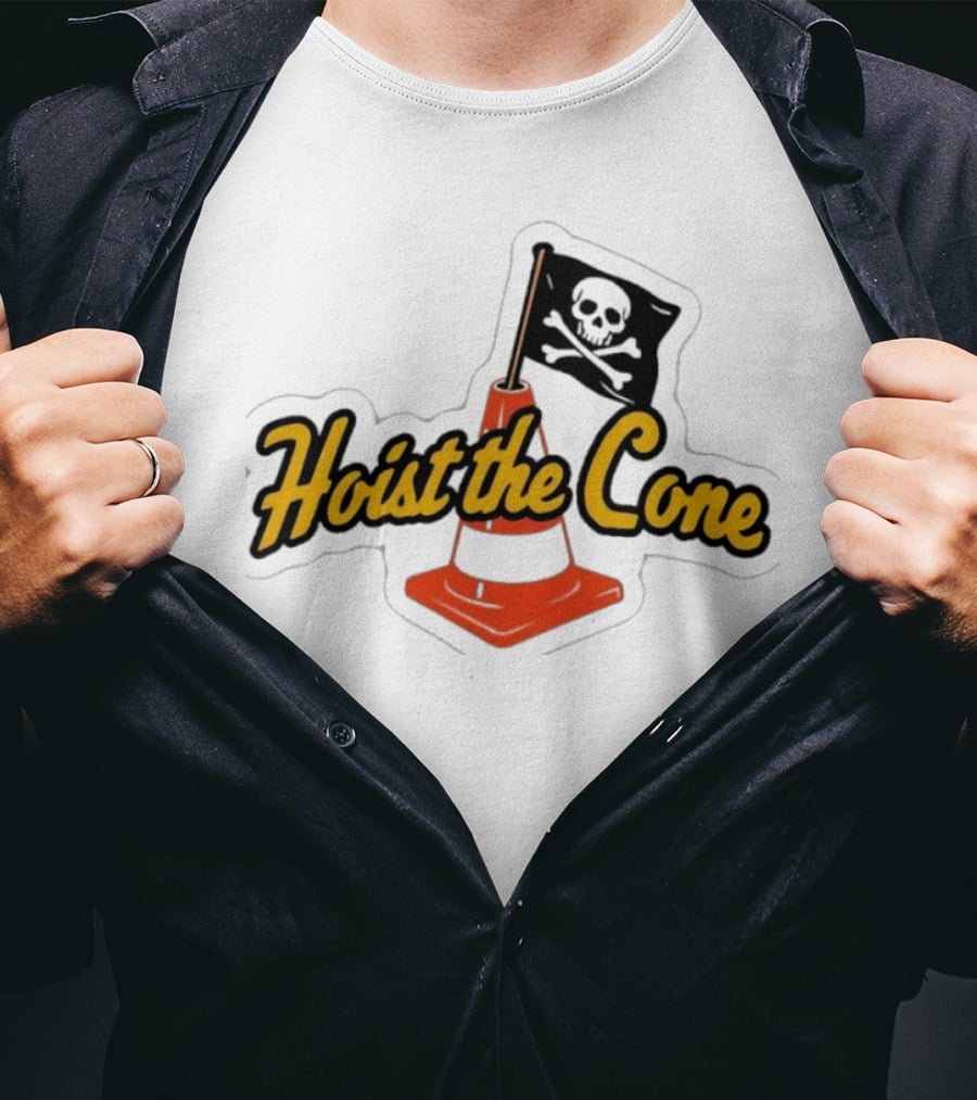 Hoist The Cone Skull Flag Orange Traffic Cone T-Shirt