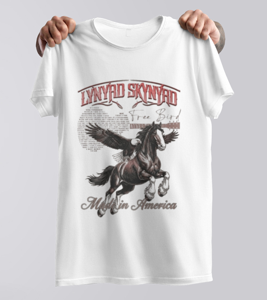 Lynyrd Skynyrd Free Bird Made In America Pegasus Flying T-Shirt