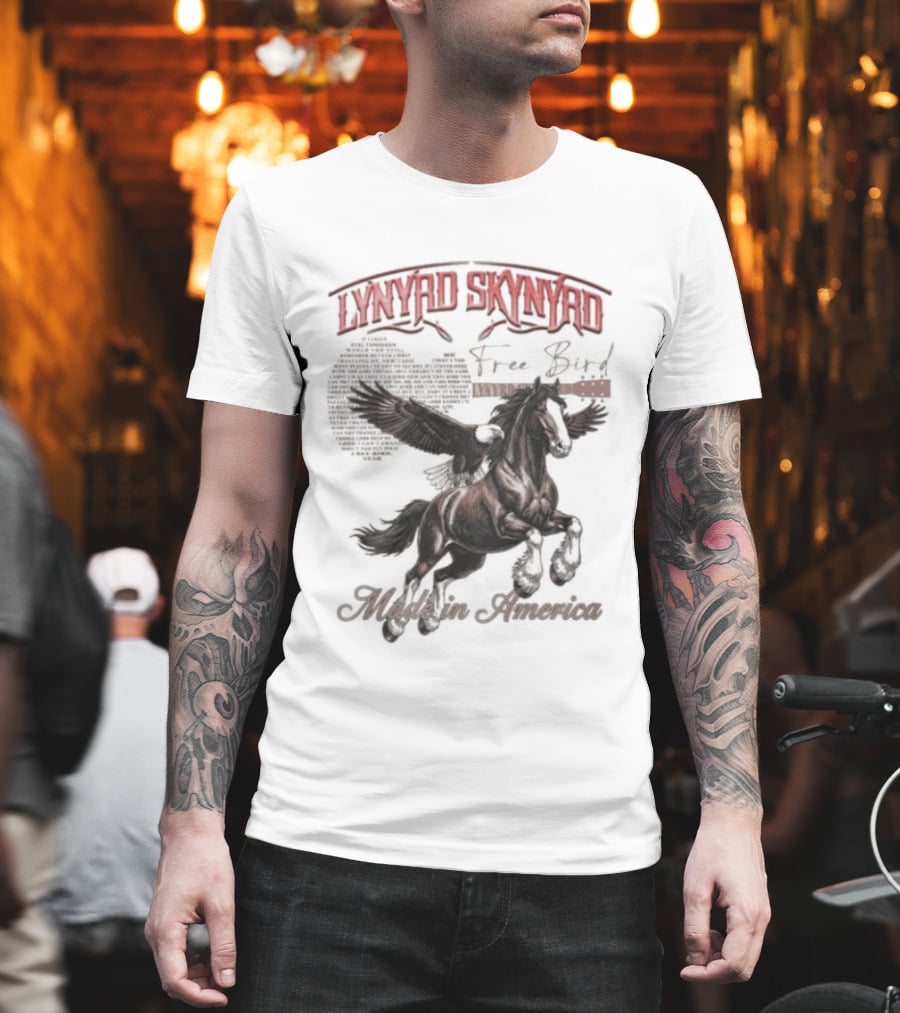 Lynyrd Skynyrd Free Bird Made In America Pegasus Flying T-Shirt