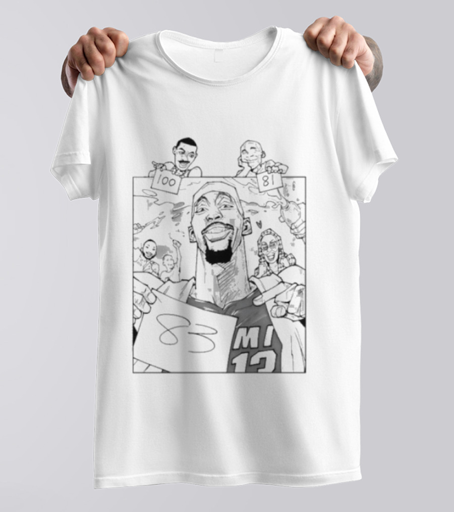NBA Bam Adebayo 100 Wilt Chamberlain 81 Kobe Bryant 83 MI 13 Celebrate T-Shirt