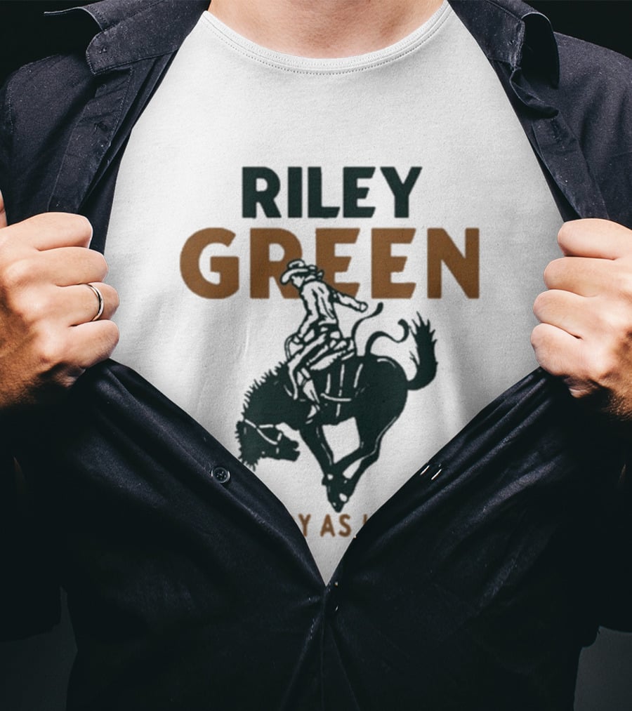 Riley Green Cowboy As It Gets Bronco Rider T-Shirt