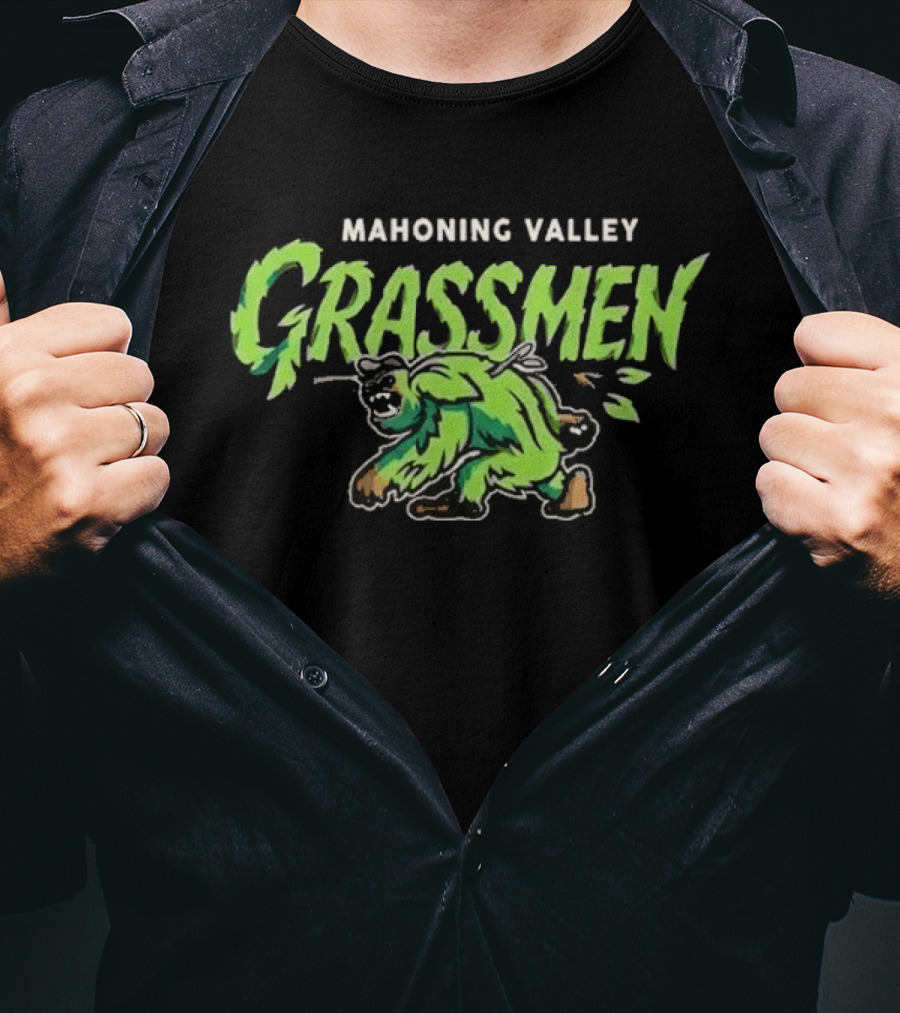 Mahoning Valley Grassmen 2026 Retro Green Creature T-Shirt