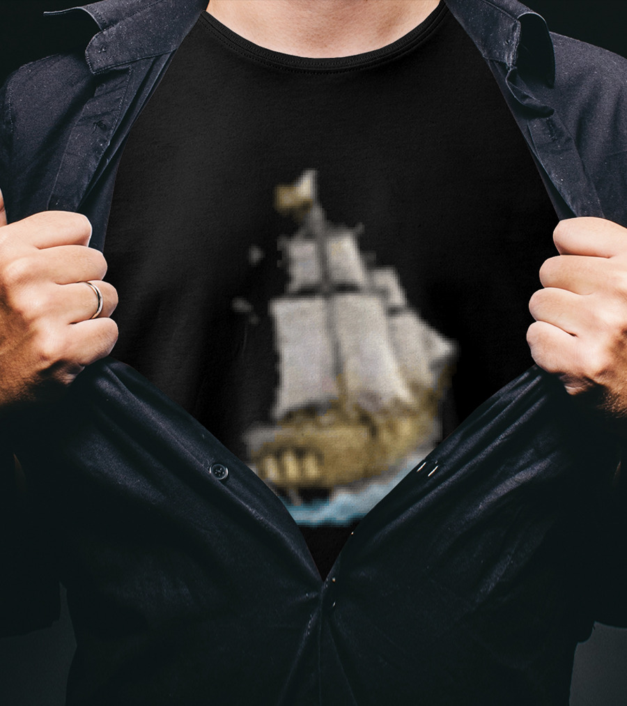 Johnny Blue Skies Dark Clouds Mutiny Midnight Ship Adventure T-Shirt