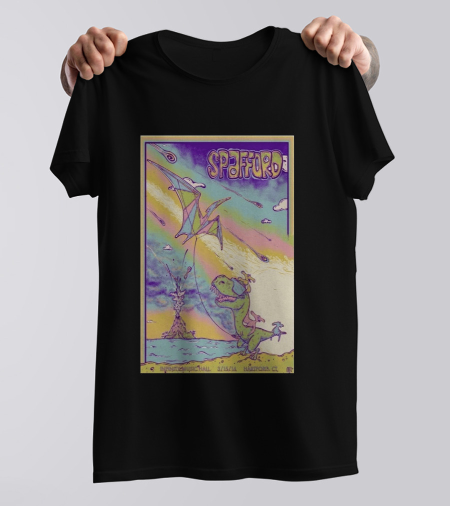 Spafford 3/15/14 Infinity Music Hall Hartford CT Dinosaur Kite T-Shirt