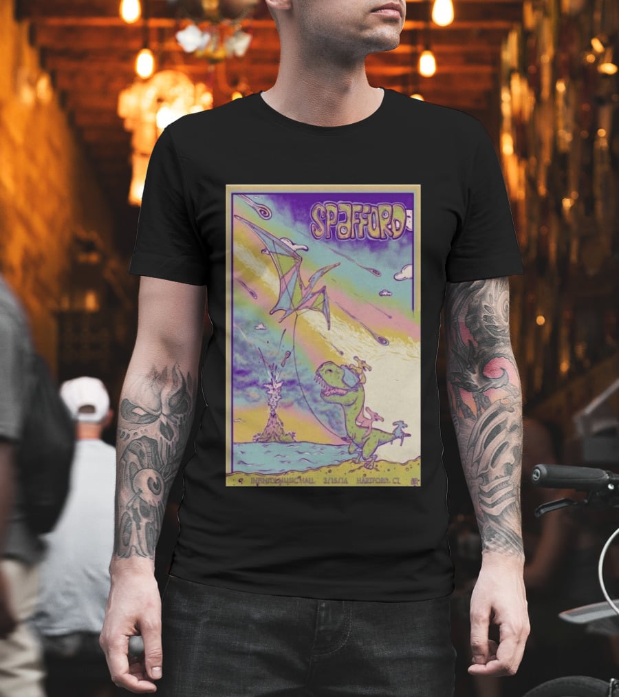 Spafford 3/15/14 Infinity Music Hall Hartford CT Dinosaur Kite T-Shirt