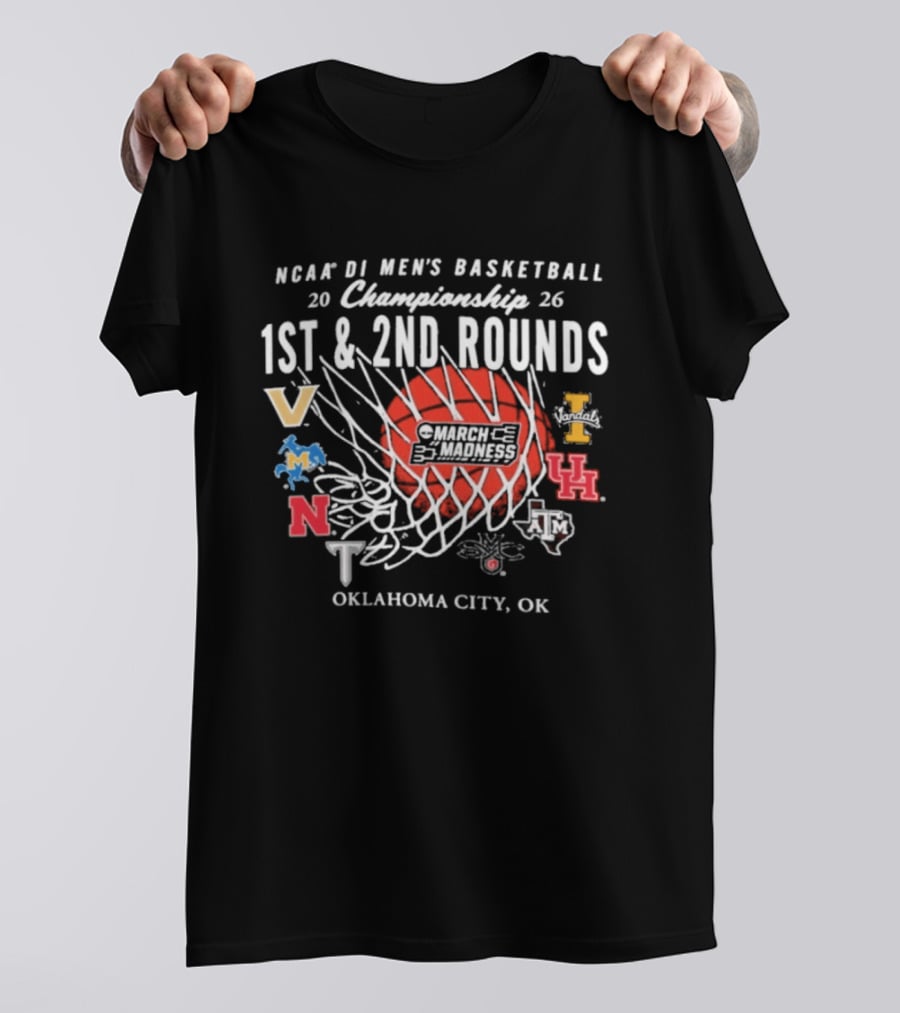 2026 NCAA DI Men's Basketball Championship 1st 2nd Rounds Oklahoma City OK T-Shirt