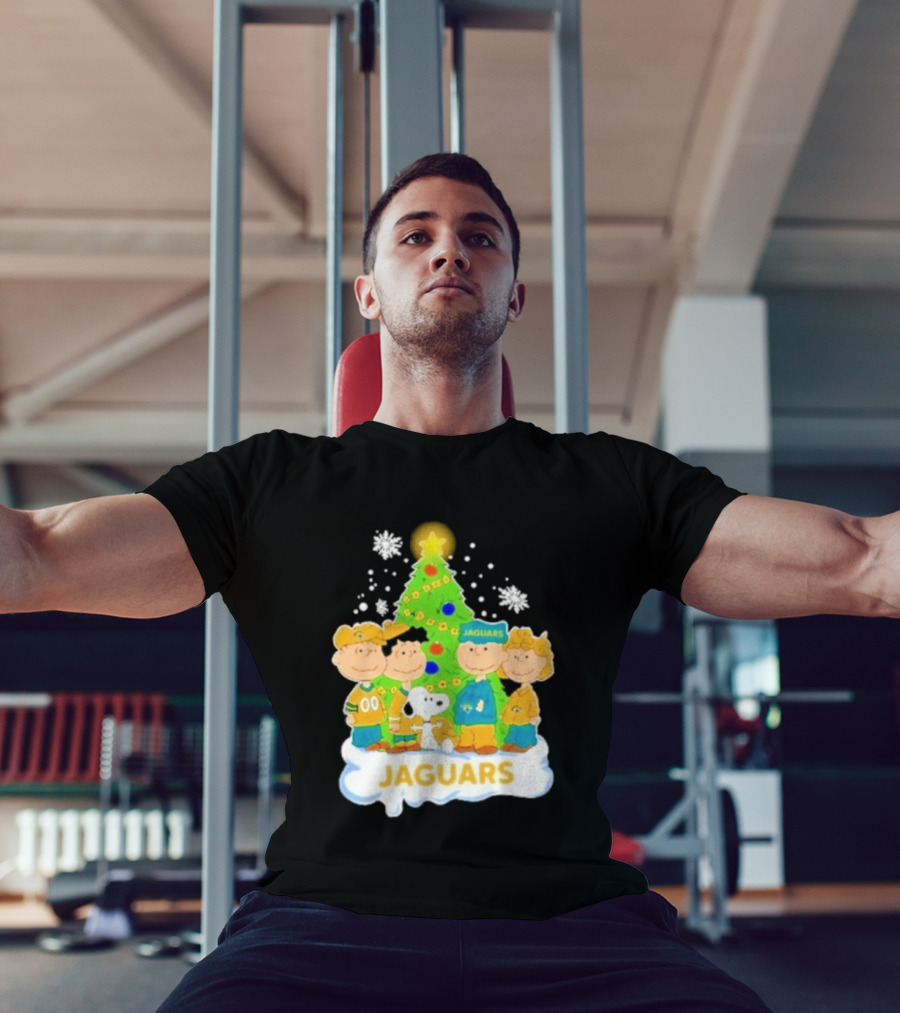 Jacksonville Jaguars Snoopy Peanuts Christmas Tree Celebration T-Shirt