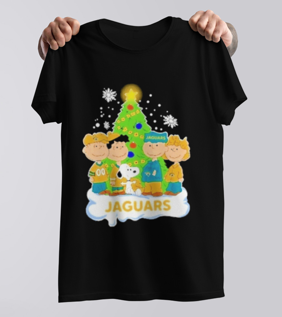 Jacksonville Jaguars Snoopy Peanuts Christmas Tree Celebration T-Shirt