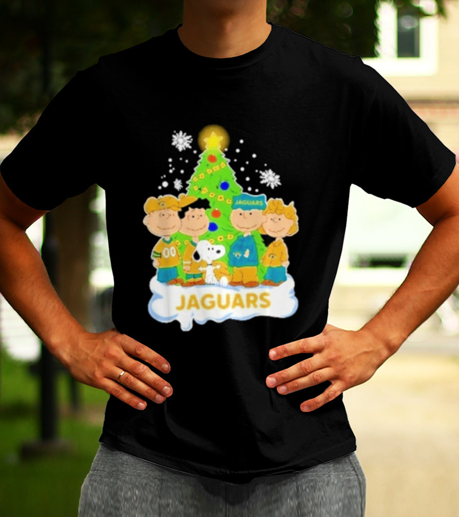 Jacksonville Jaguars Snoopy Peanuts Christmas Tree Celebration T-Shirt
