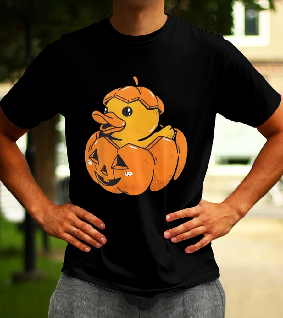 Rubber Duck Pumpkin Halloween Jack O' Lantern T-Shirt