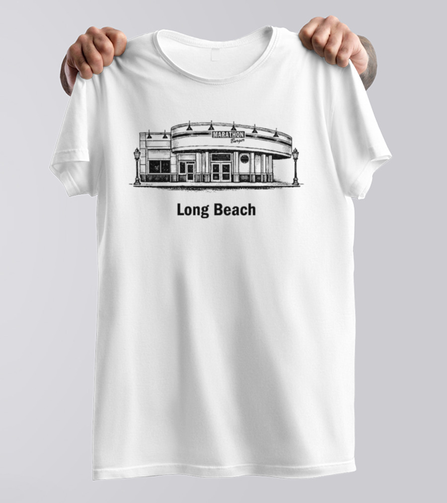 Marathon Long Beach Burger Retro Iconic Landmark T-Shirt