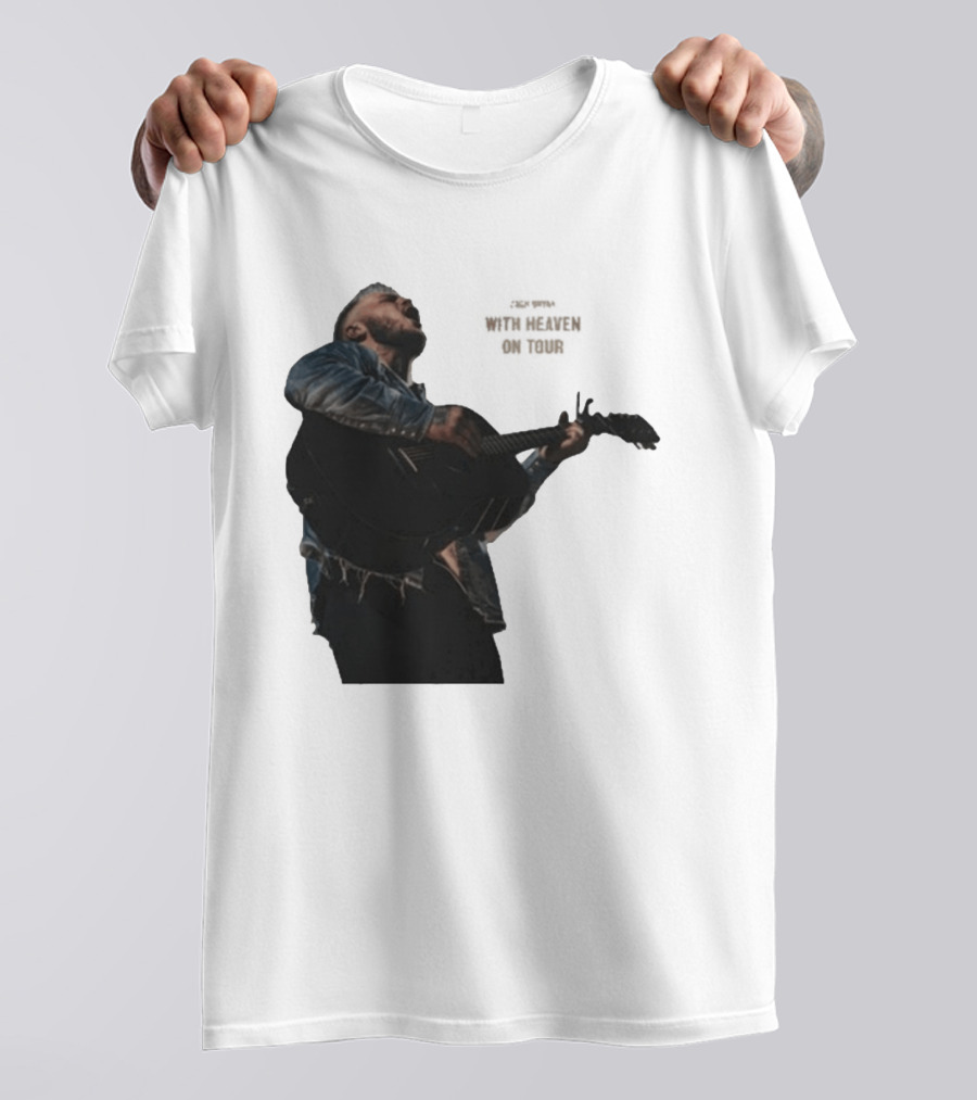 Zach Bryan Heaven On Top Photo Tour Denim Acoustic Performance T-Shirt