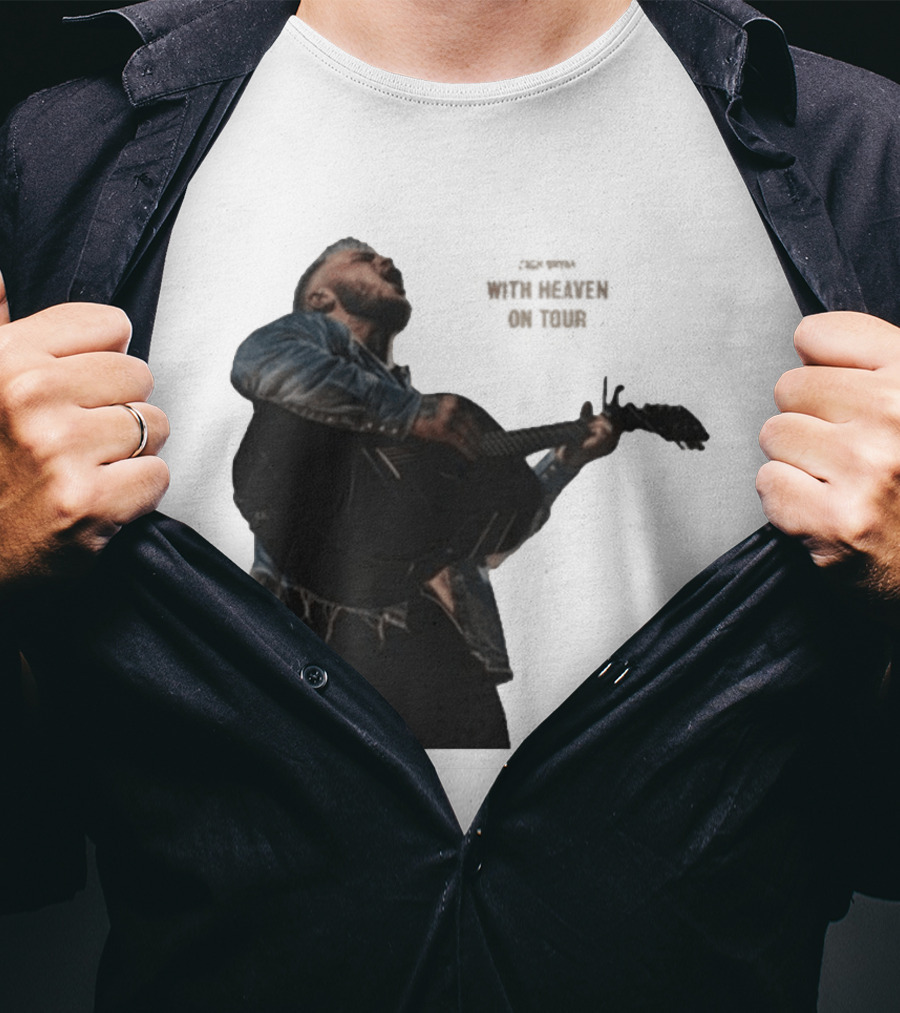 Zach Bryan Heaven On Top Photo Tour Denim Acoustic Performance T-Shirt
