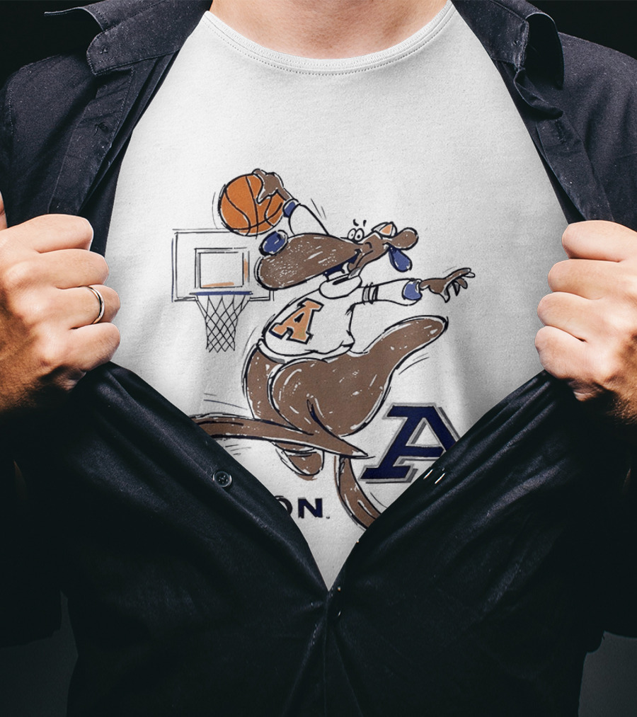 Akron Zips Zippy Basketball Dunking Action T-Shirt