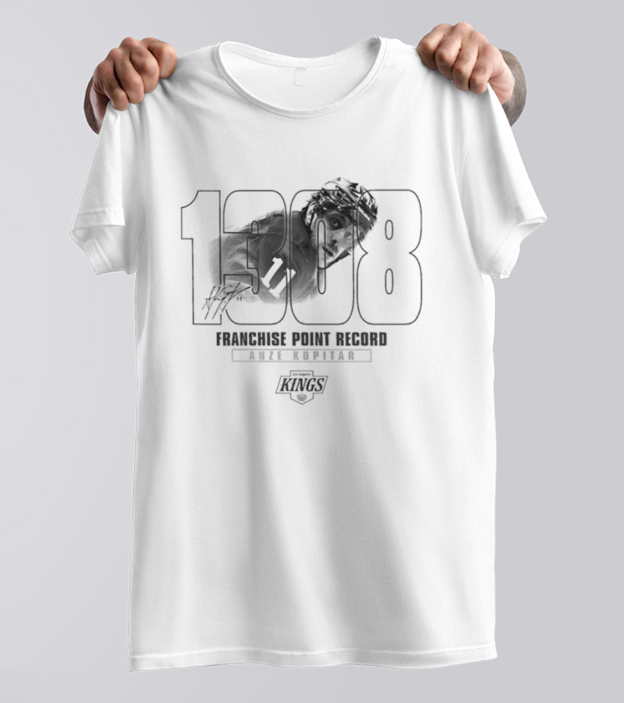 Anze Kopitar Los Angeles Kings 1000 Franchise Point Record T-Shirt