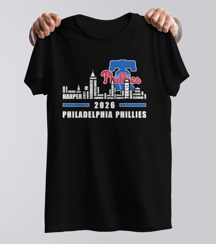 2026 Philadelphia Phillies Harper Philadelphia Skyline T-Shirt