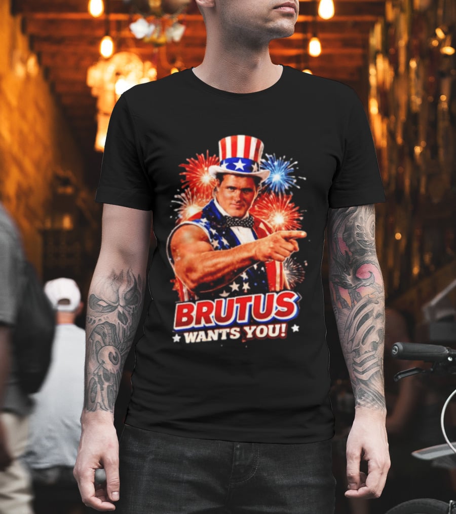 Brutus Wants You Uncle Sam Style Fireworks T-Shirt