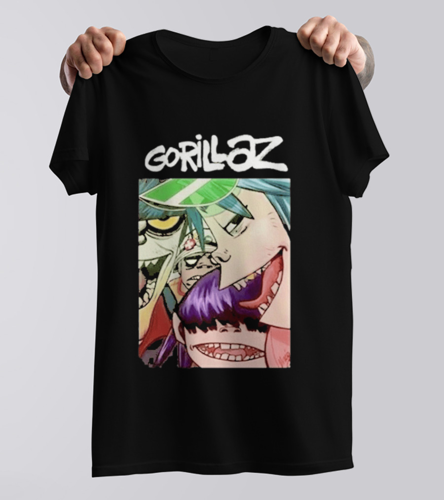 Gorillaz Cartoon Band Characters Art Comic T-Shirt