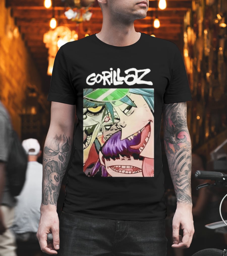Gorillaz Cartoon Band Characters Art Comic T-Shirt