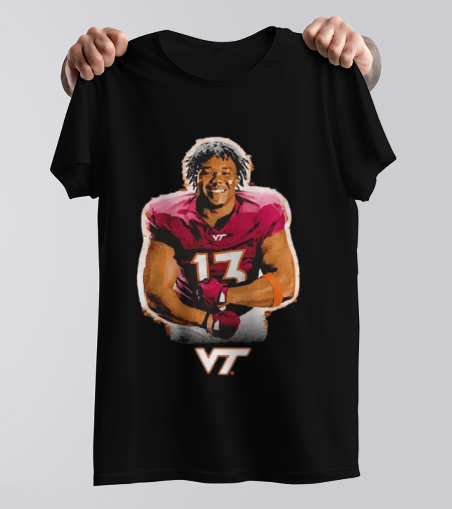Kemari Copeland Virginia Tech Hokies VT Number 13 T-Shirt