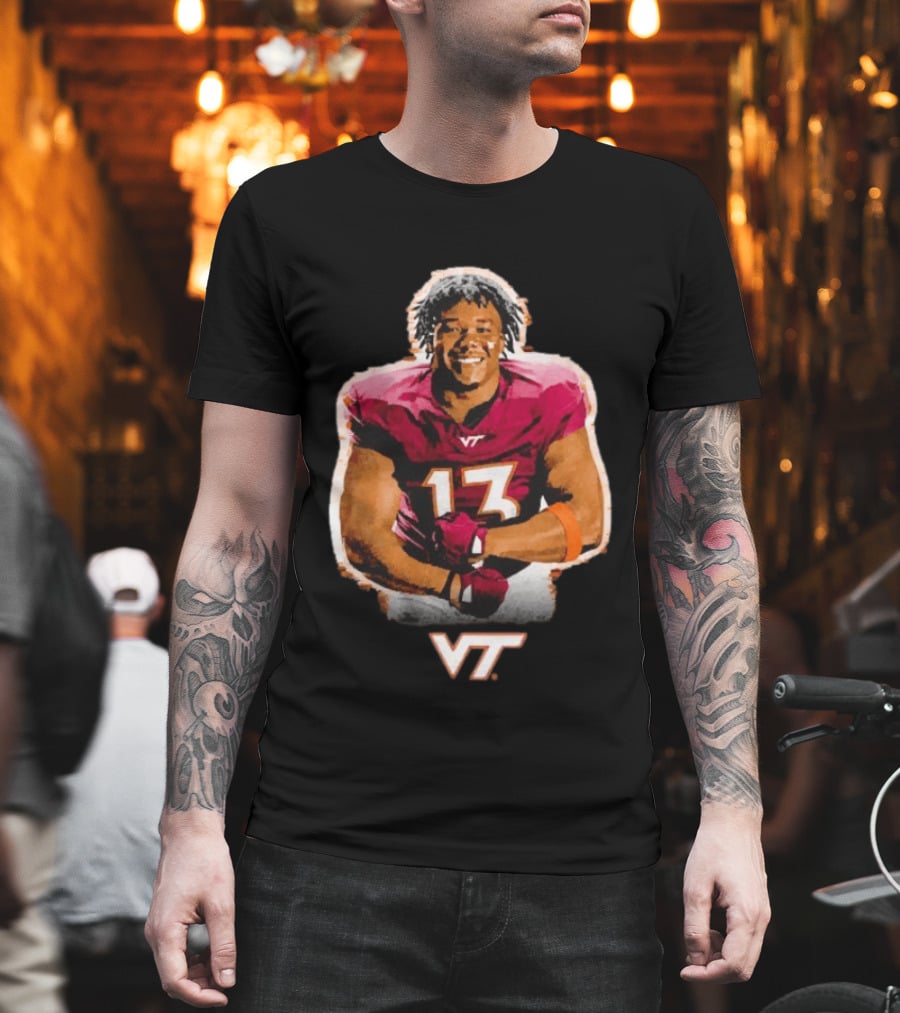 Kemari Copeland Virginia Tech Hokies VT Number 13 T-Shirt
