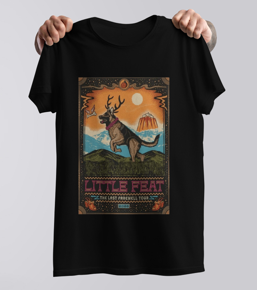 Little Feat The Last Farewell Tour 2026 Wolf Desert Scene T-Shirt