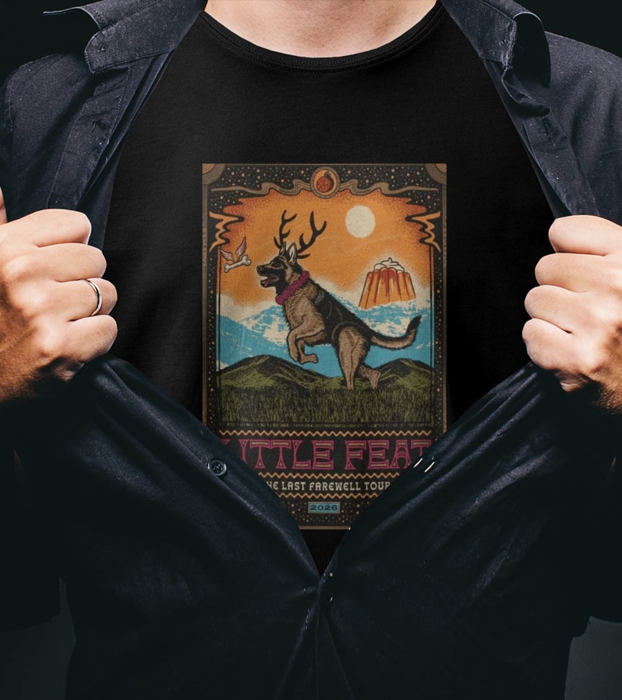 Little Feat The Last Farewell Tour 2026 Wolf Desert Scene T-Shirt