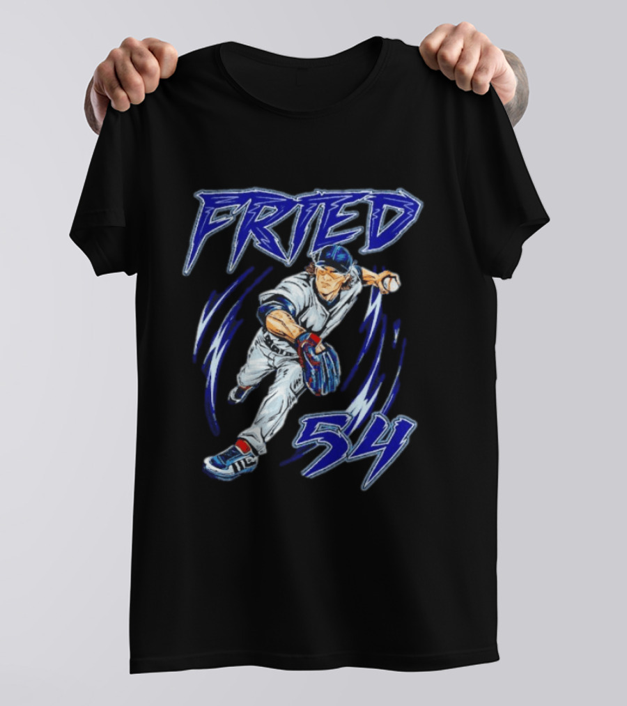 Fried 54 Blue Baseball Player Euphoria T-Shirt