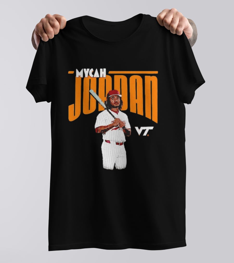 Mycah Jordan VT Baseball Virginia Tech Hokies Player T-Shirt