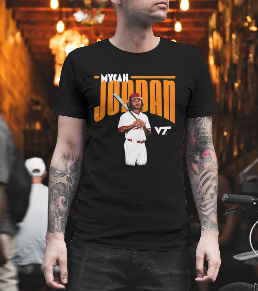 Mycah Jordan VT Baseball Virginia Tech Hokies Player T-Shirt