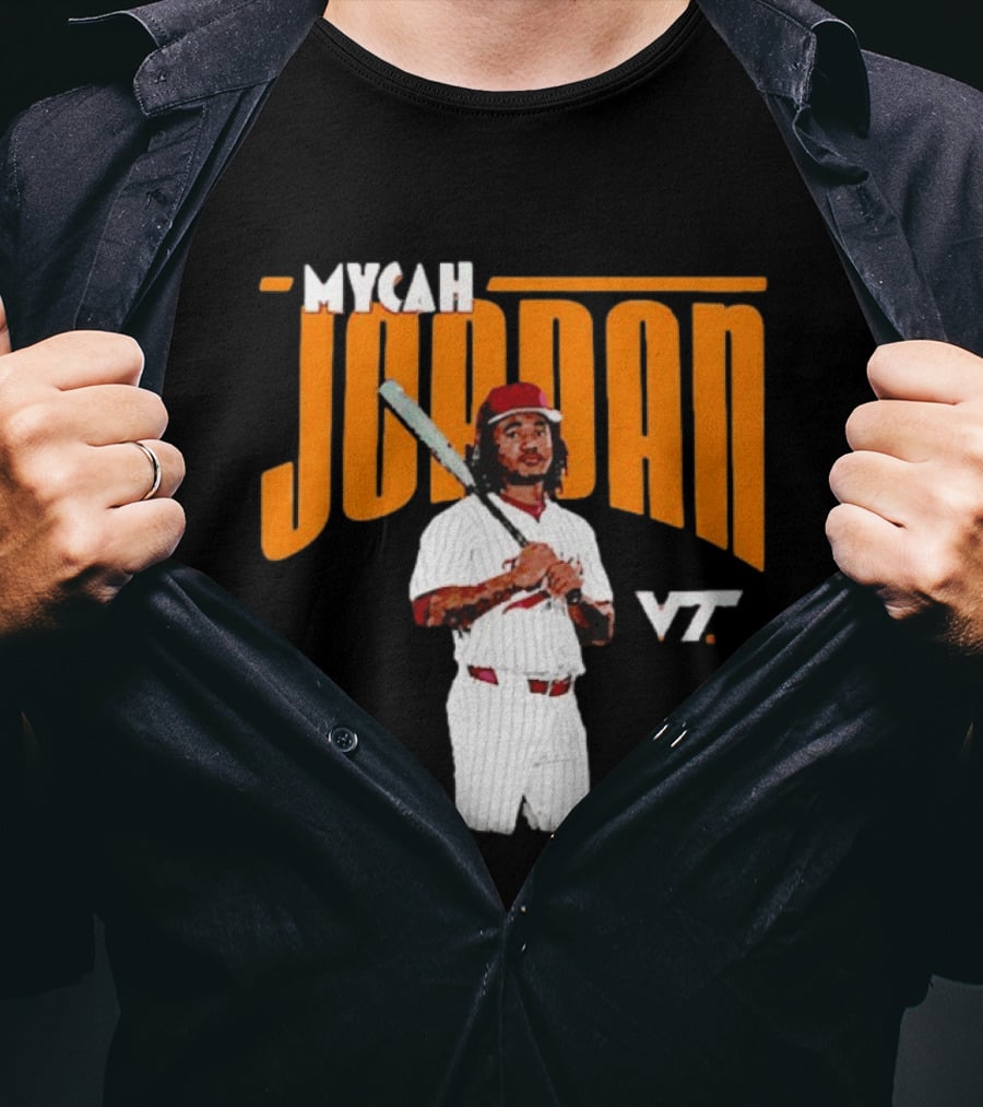 Mycah Jordan VT Baseball Virginia Tech Hokies Player T-Shirt