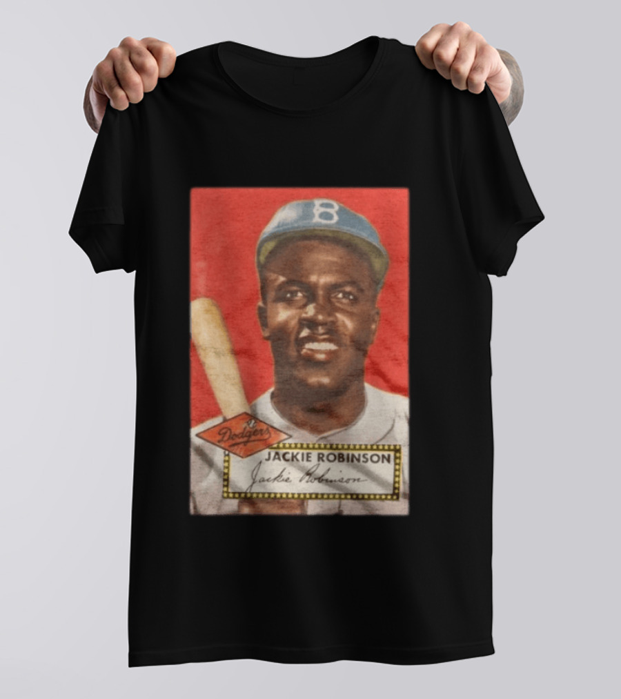 Jackie Robinson 1952 Topps Baseball Dodgers T-Shirt
