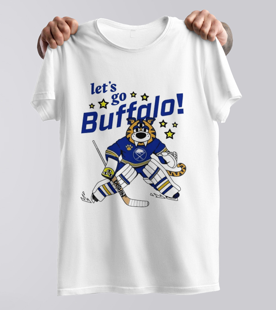 Let's Go Buffalo Sabres Just Dishin' Sabretooth Goalie T-Shirt