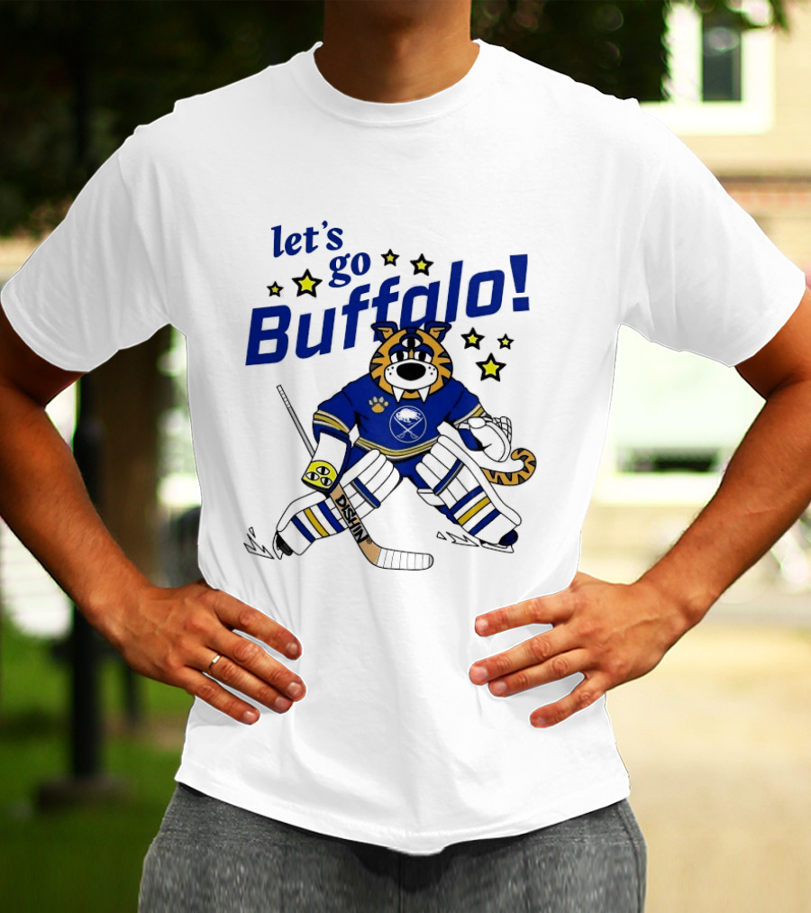 Let's Go Buffalo Sabres Just Dishin' Sabretooth Goalie T-Shirt