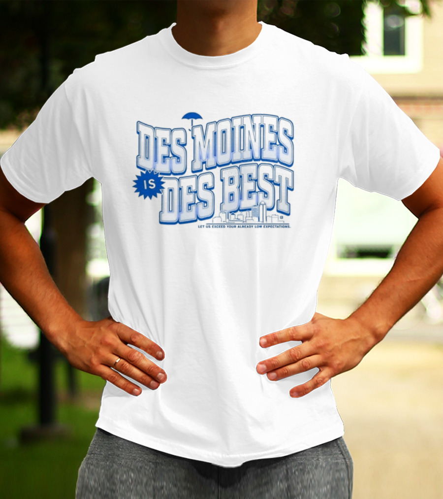Des Moines Is Des Best Umbrella Iowa Skyline T-Shirt