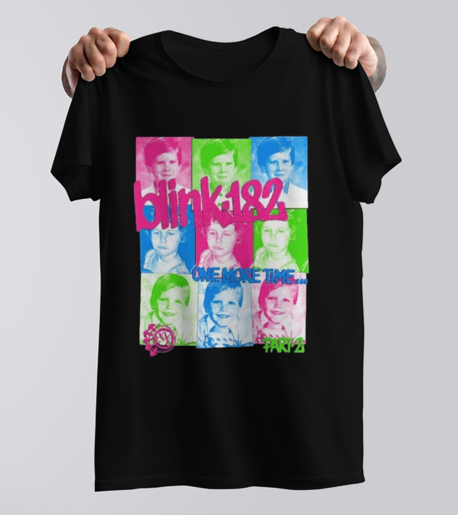 Blink 182 One More Time Tour Part 2 Retro Childhood Photo Collage T-Shirt