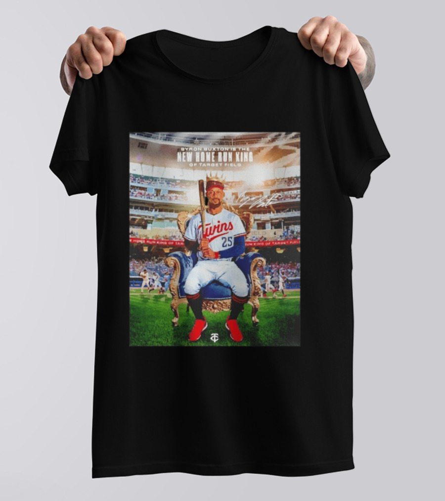 Byron Buxton New Home Run King Target Field Minnesota Twins 25 Throne Crown T-Shirt