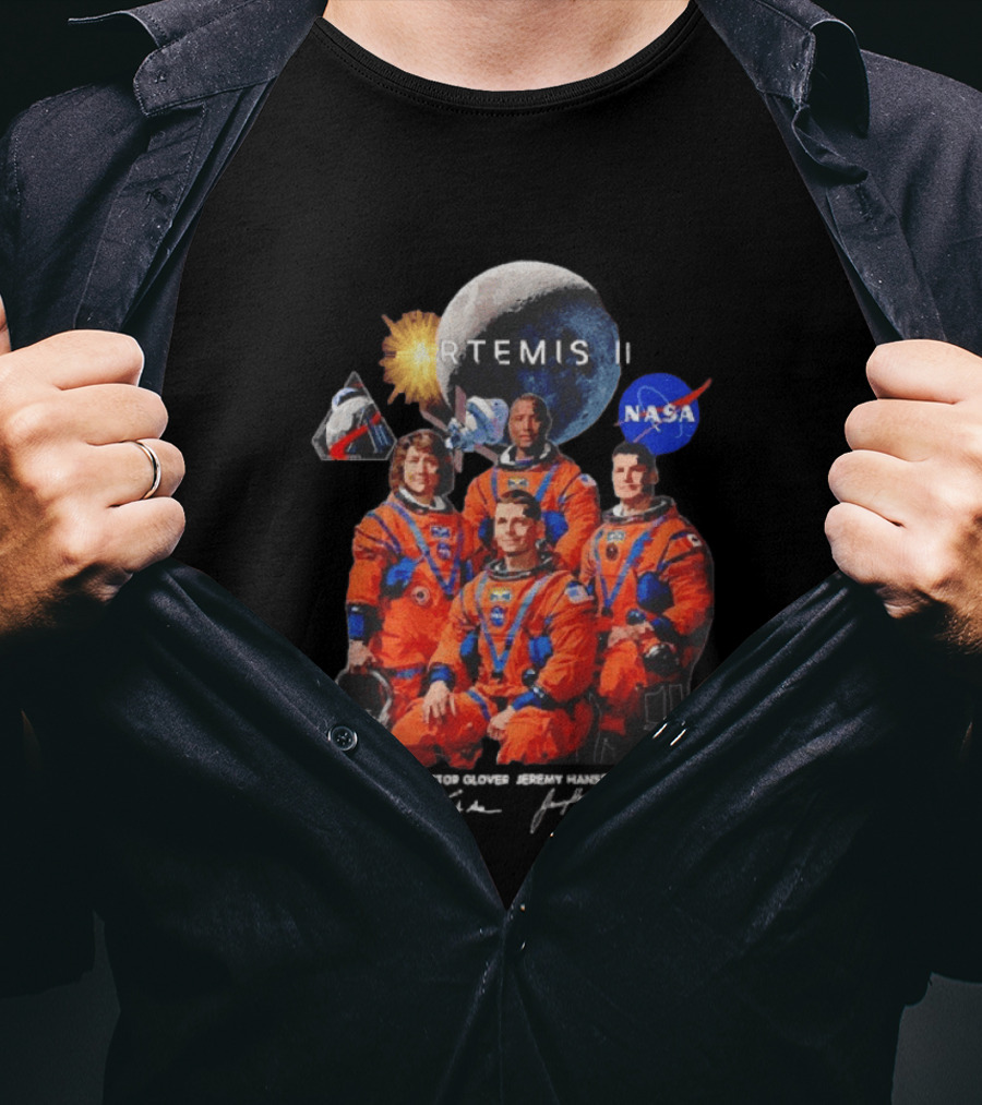 NASA Artemis II Christina Victor Jeremy Reid Astronaut Crew Moon Mission T-Shirt