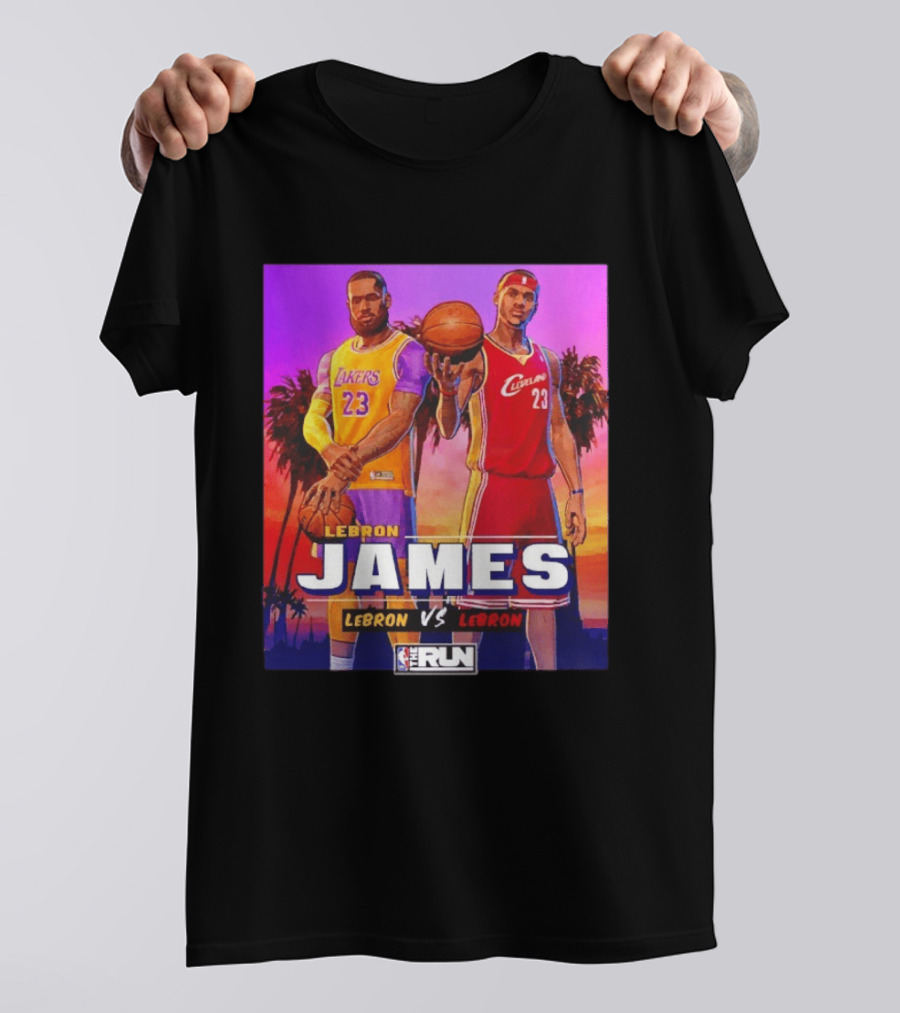 LeBron James Lakers Vs Cleveland The Run NBA Matchup T-Shirt