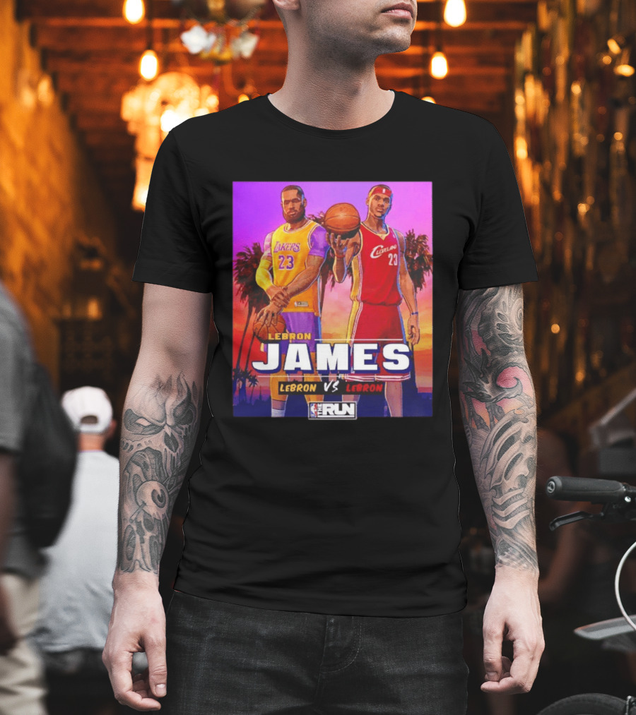 LeBron James Lakers Vs Cleveland The Run NBA Matchup T-Shirt