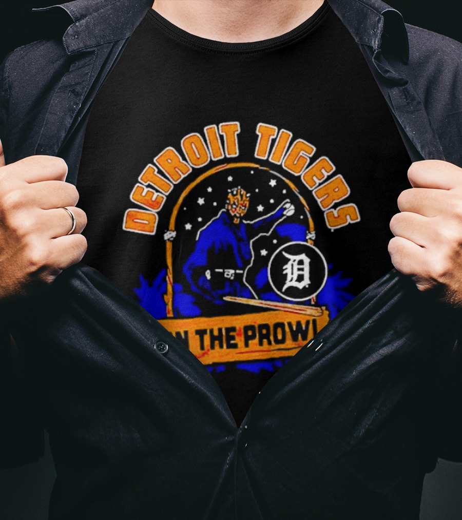 Detroit Tigers On The Prowl Star Wars Baseball Fusion T-Shirt