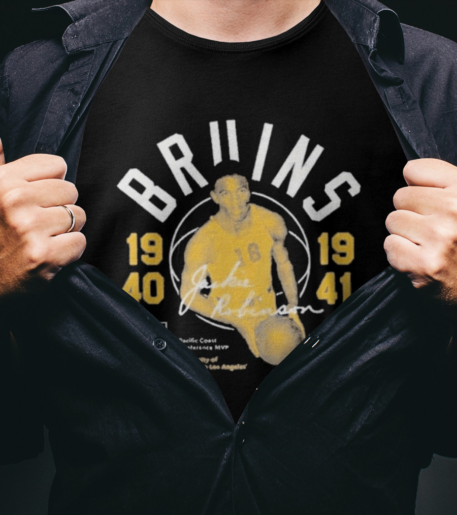 UCLA Bruins Jackie Robinson 1940 1941 Pacific Coast Conference Basketball Leading Scorer T-Shirt