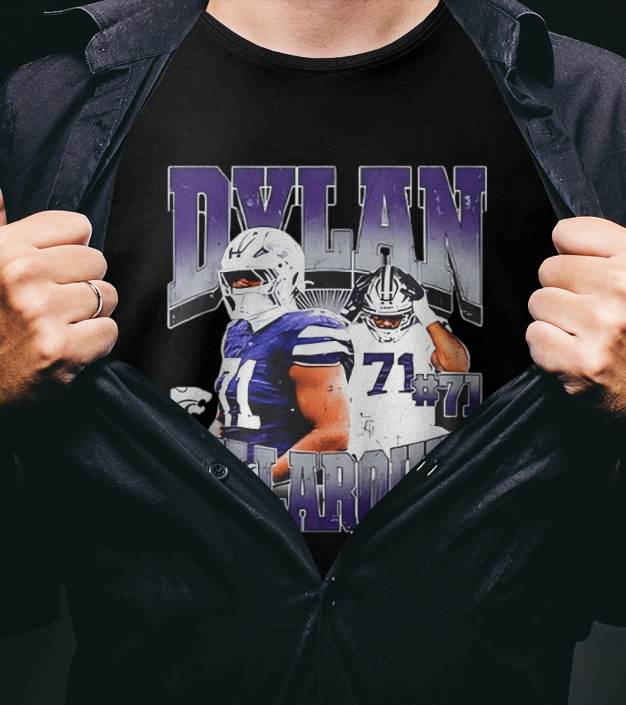 Dylan Villarouel Kansas State Wildcats Football #71 Player T-Shirt