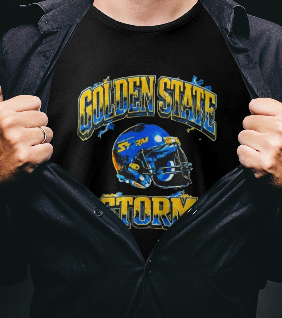 Golden State Storm Helmet Thunder Lights T-Shirt