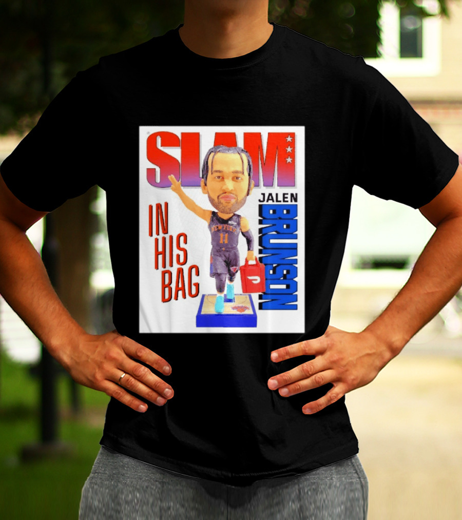 Slam Jalen Brunson New York Knicks In His Bag Big Bobblehead T-Shirt