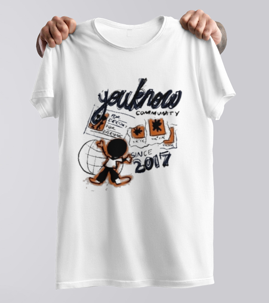 Youknow Community Built By You Blueprint Hood Grey Since 2017 T-Shirt