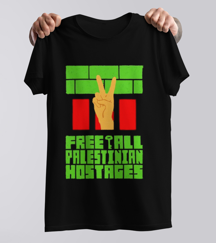 Celebrate Freedom Free All Palestinian Hostages Victory Hand T-Shirt